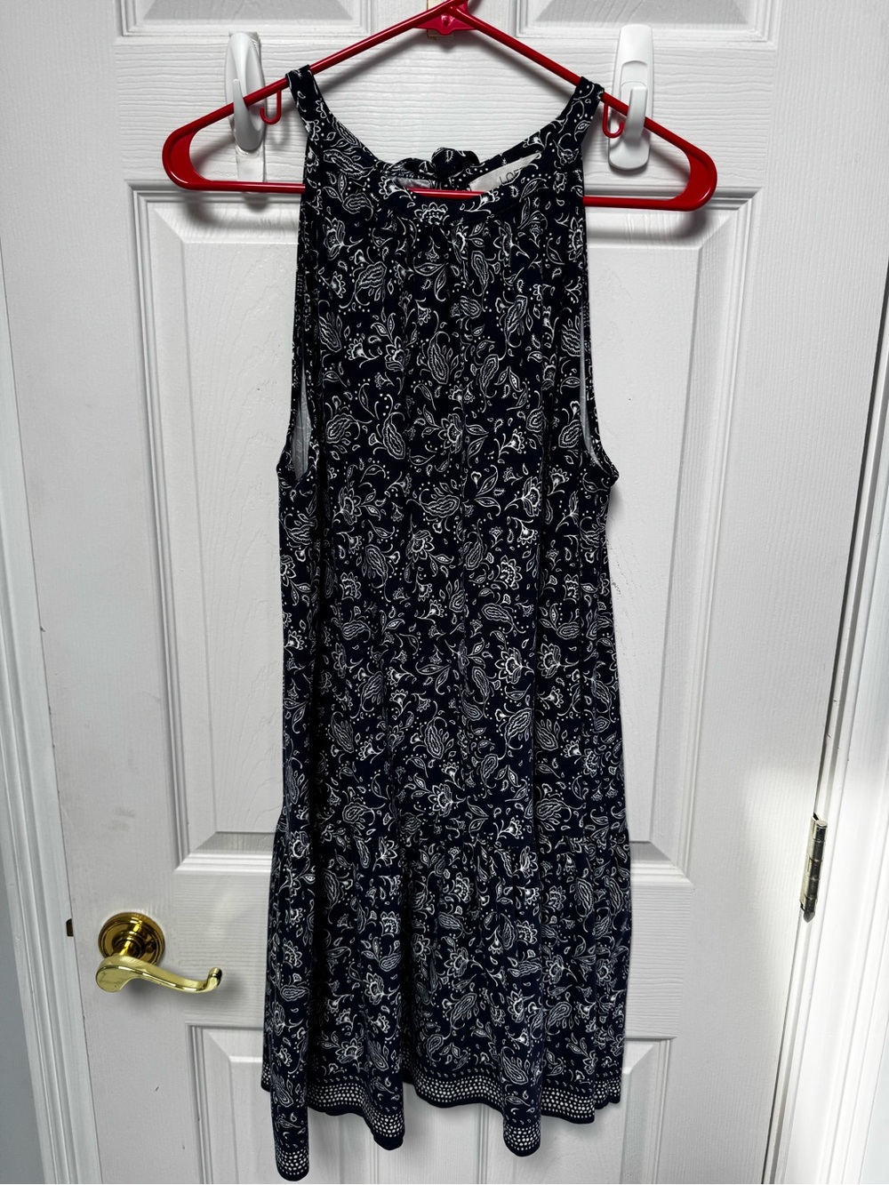 LOFT Navy Paisley Sleeveless Sundress